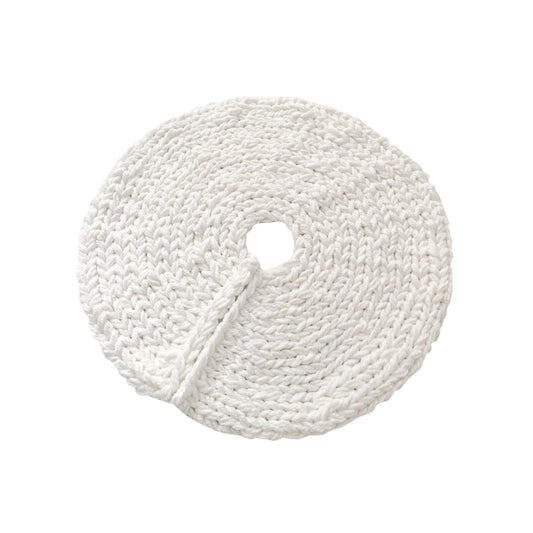 White Chunky-Knitted Christmas Tree Skirt