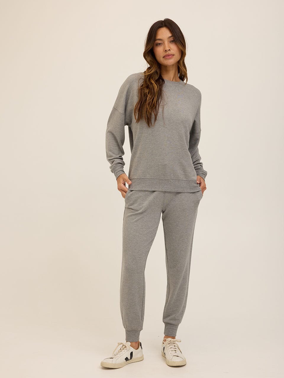 Cathy Boyfriend Feather Fleece Pullover