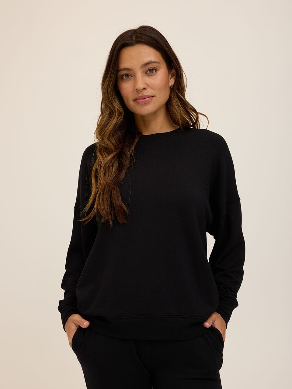 Cathy Boyfriend Feather Fleece Pullover