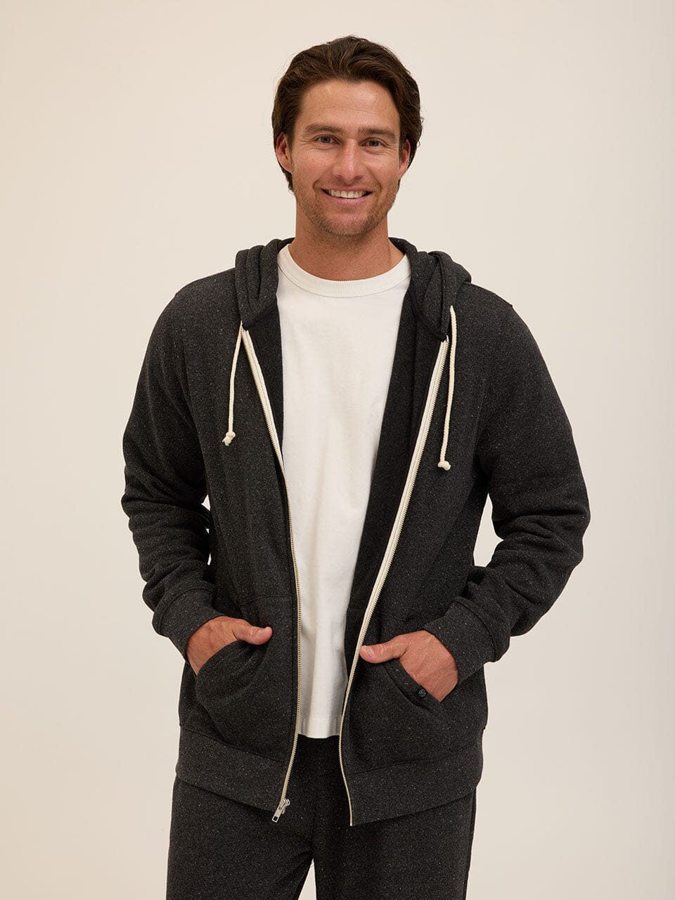 Triblend Zip Fleece Hoodie