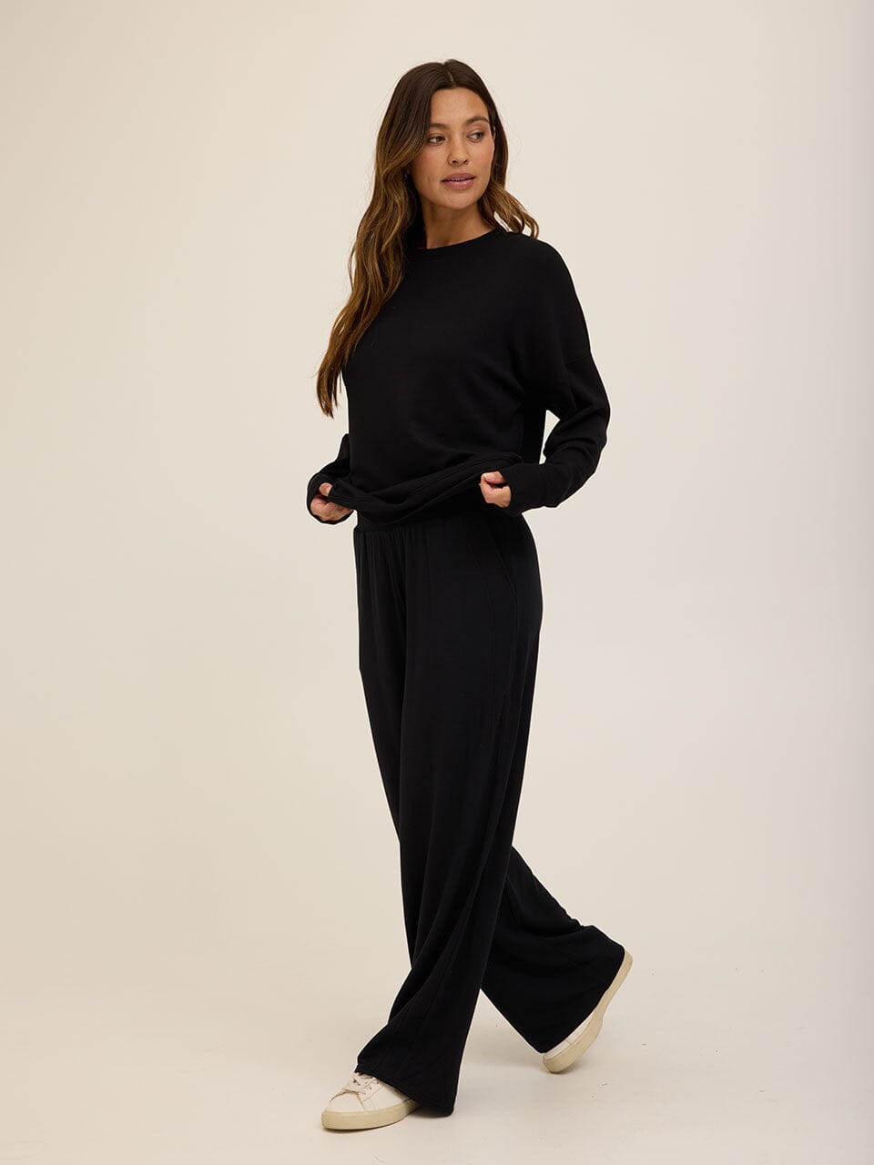Esmeralda Feather Fleece Wide Leg Pant