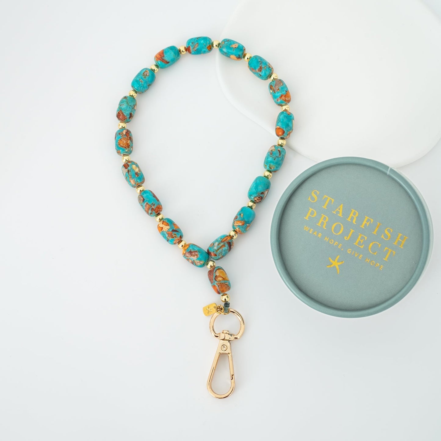 Sierra Bloom Turquoise Emperor Stone Beaded Phone Wrist Strap