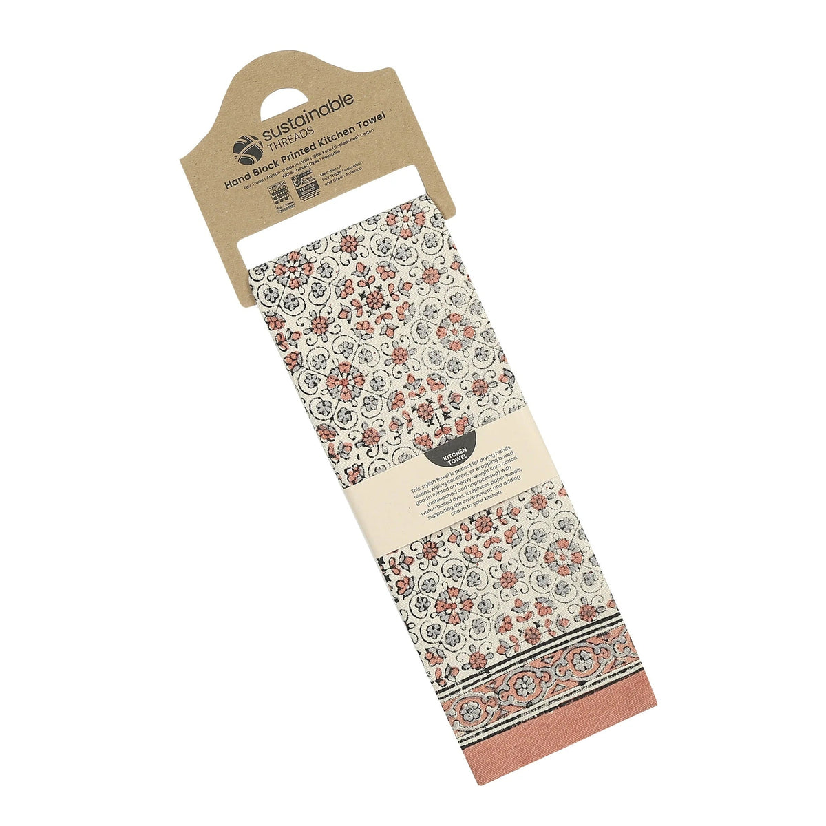 Cotton Kitchen Towel | Hand Block Printed | Lily
