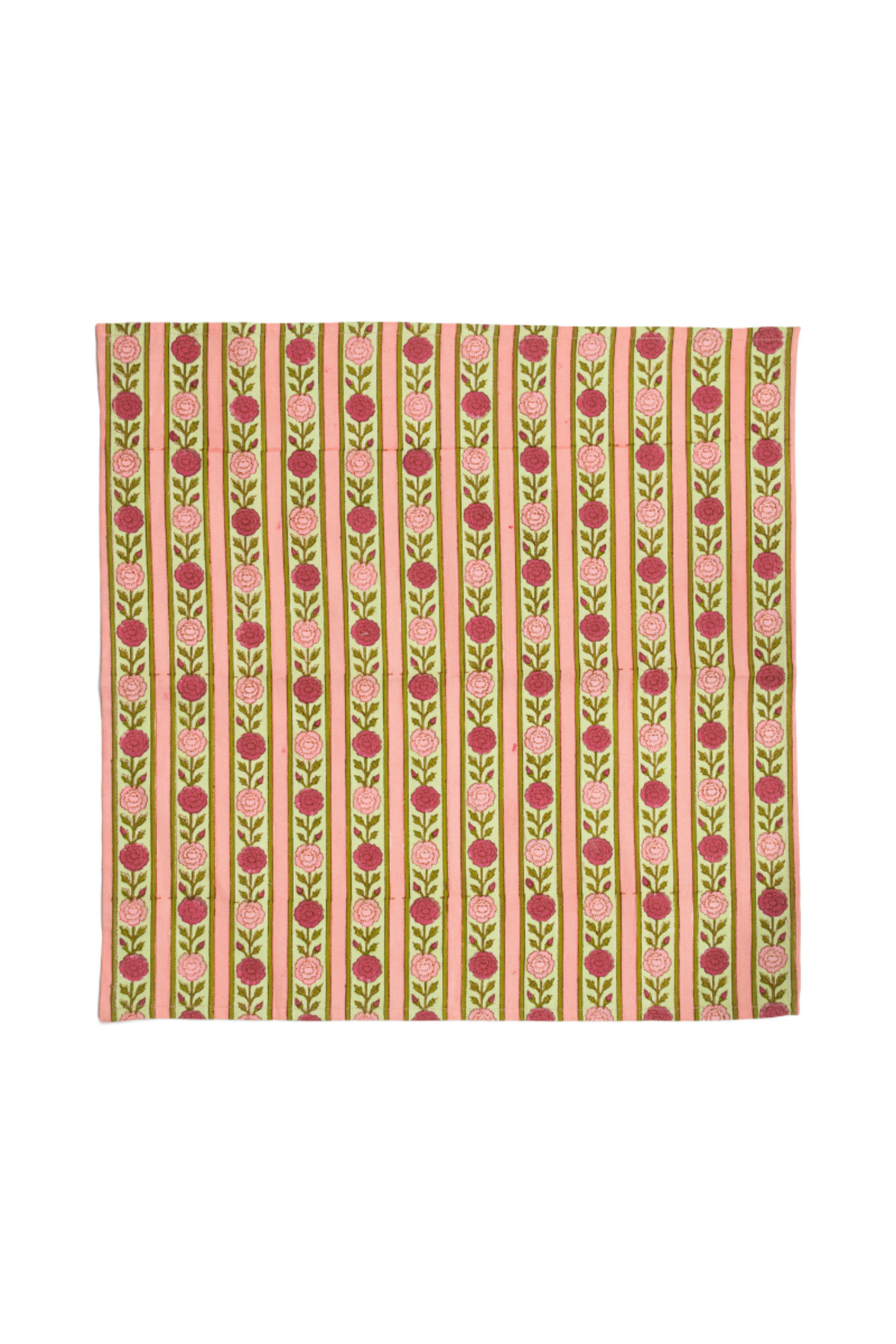 Vintage Floral Stripe Napkins, Set of 4