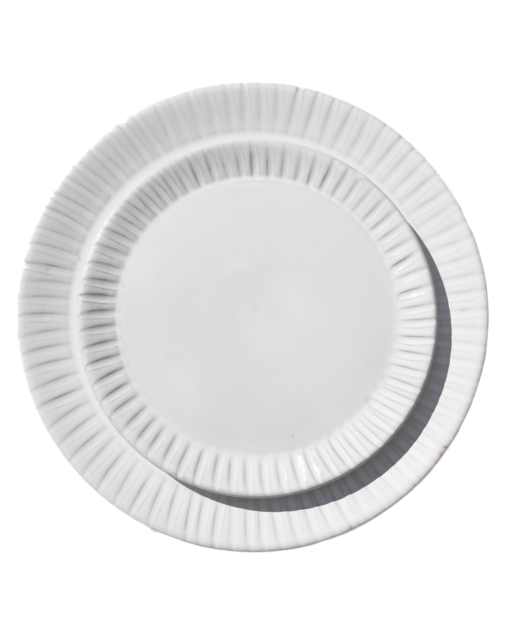 Lines Dinner Plates in Milk White - Set of 4