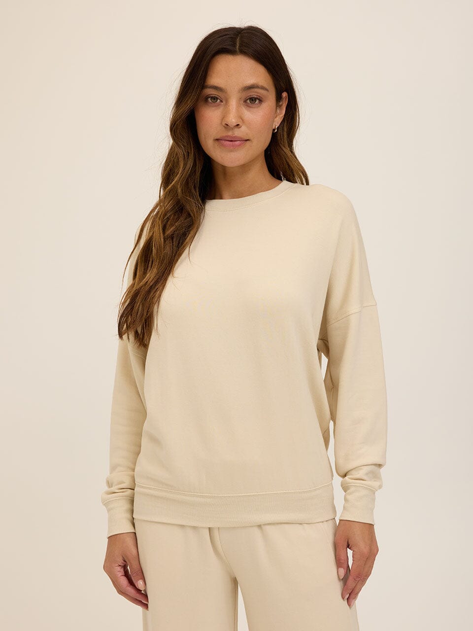 Cathy Boyfriend Feather Fleece Pullover