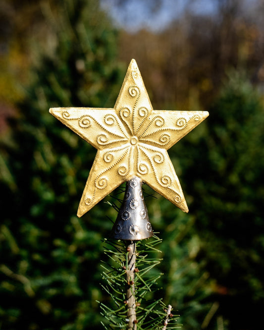 Gold Embossed Star Tree Topper