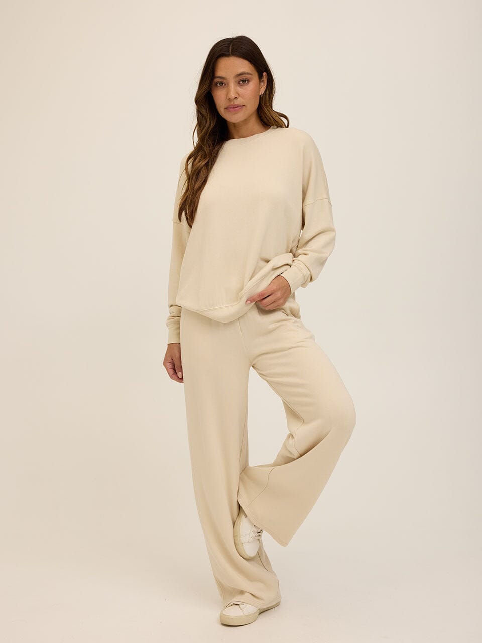 Cathy Boyfriend Feather Fleece Pullover