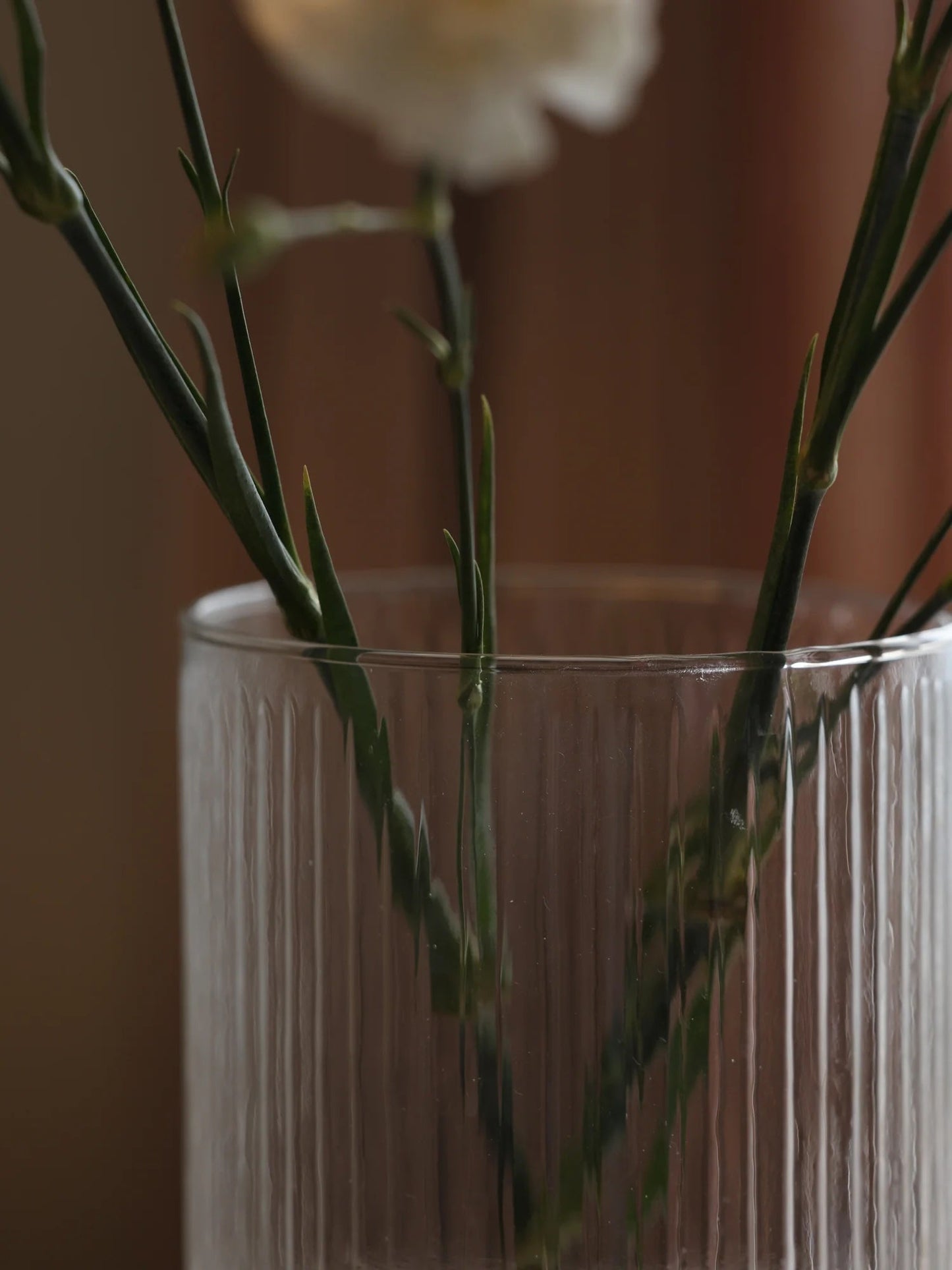 Fluted Glass Vase/Planter, Tall