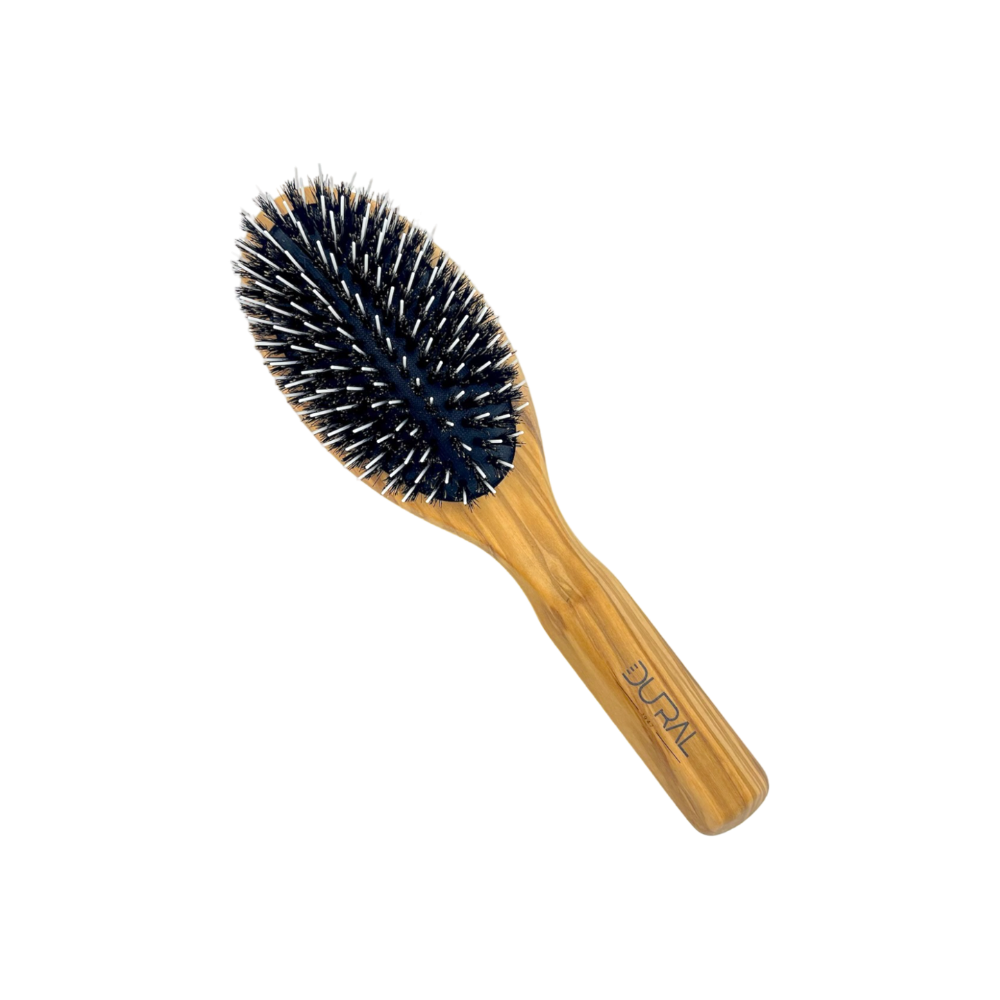 Dural Olive wood rubber cushion hair brush with boar bristles and nylon