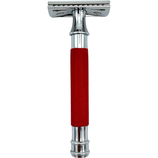 Dural Heavy Stroud Head Double Edge Safety Razor Duty Red/Silver + Pounch 6oz