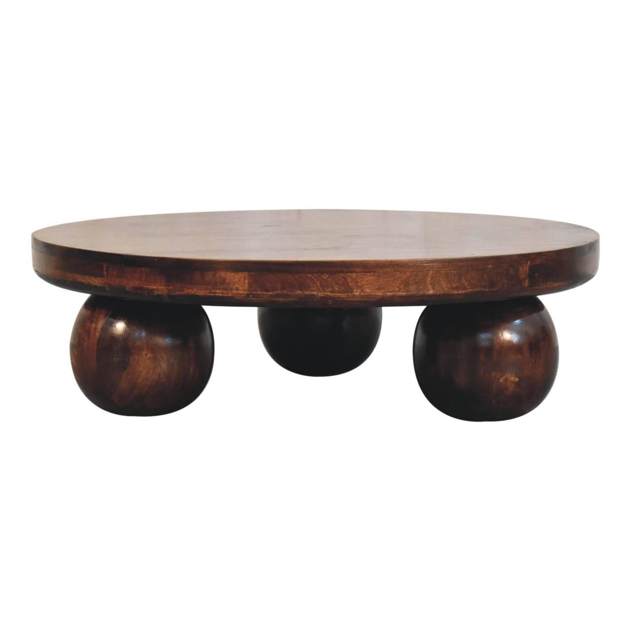 Solid Wood California Walnut Central Table with Ball Feet