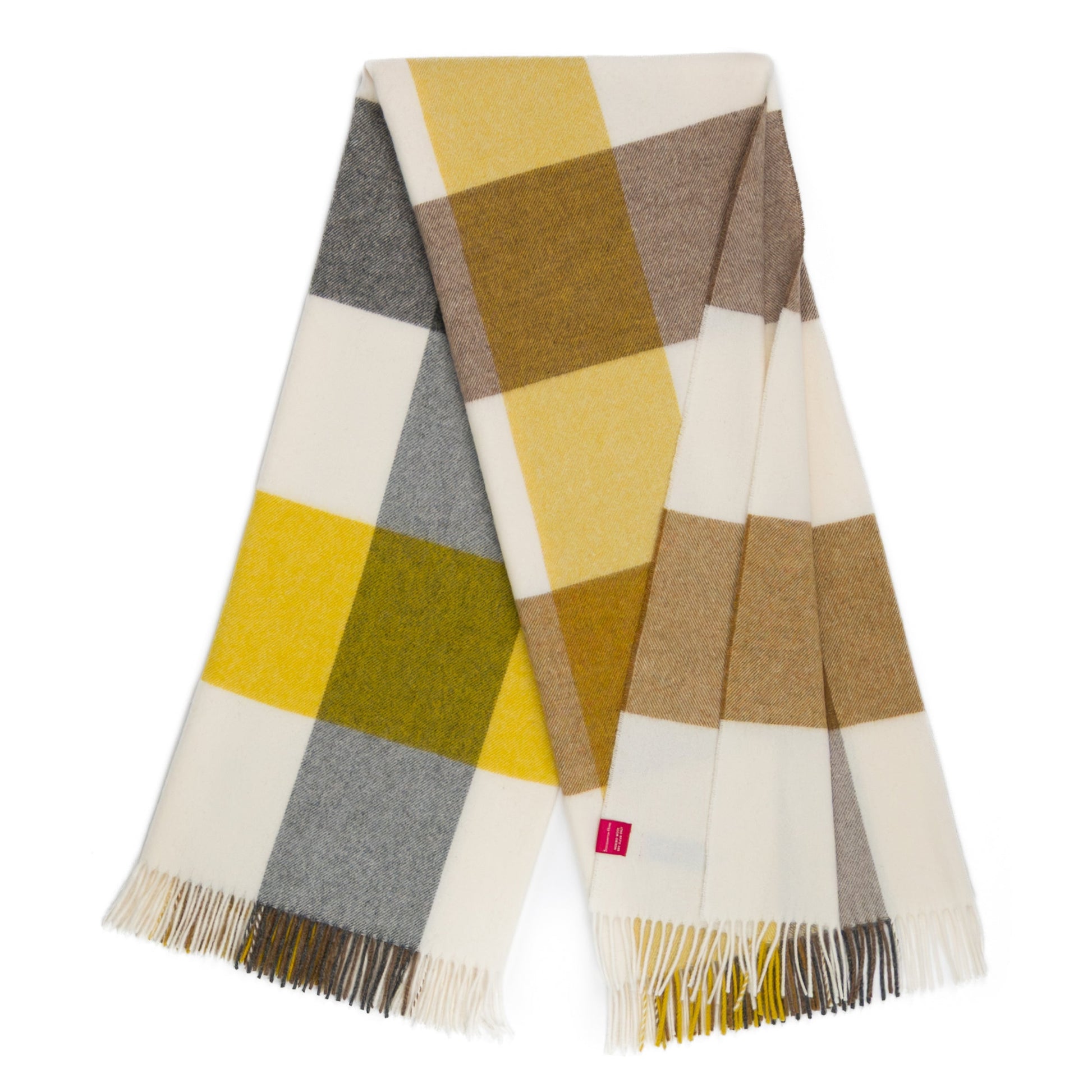 Southampton Home Merino Wool Throw – Block Gold | UK Made - Osadia Concept Store