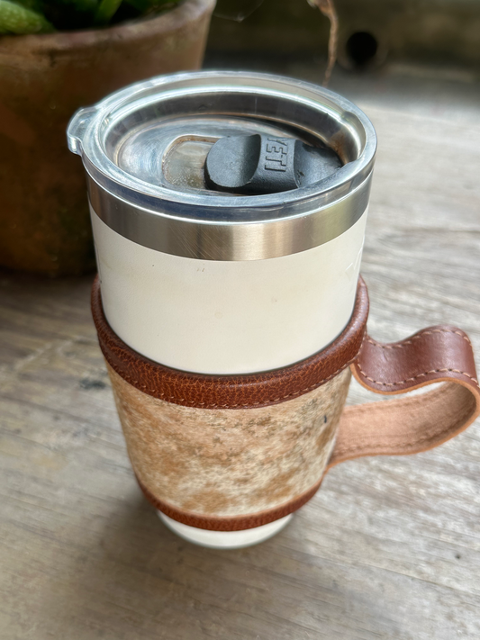 Coffee Sleeve - Whiskey Hair on Hide