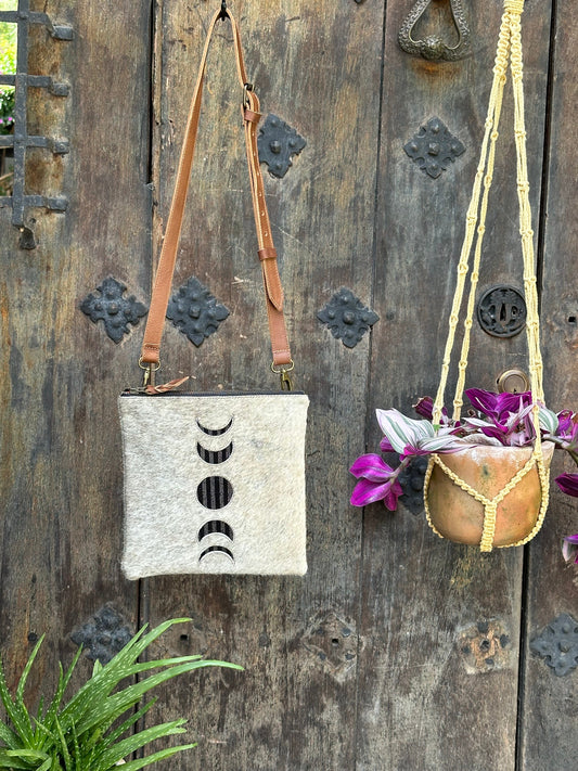Moon Phase Medicine Bag - Hair on Hide