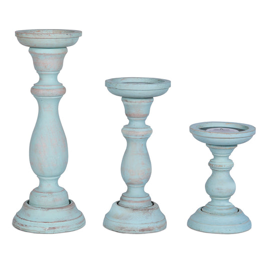 Tuli Pillar Candleholder Set - Blue
