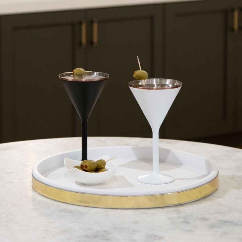 Stainless Steel Stemmed Martini Glass, Black