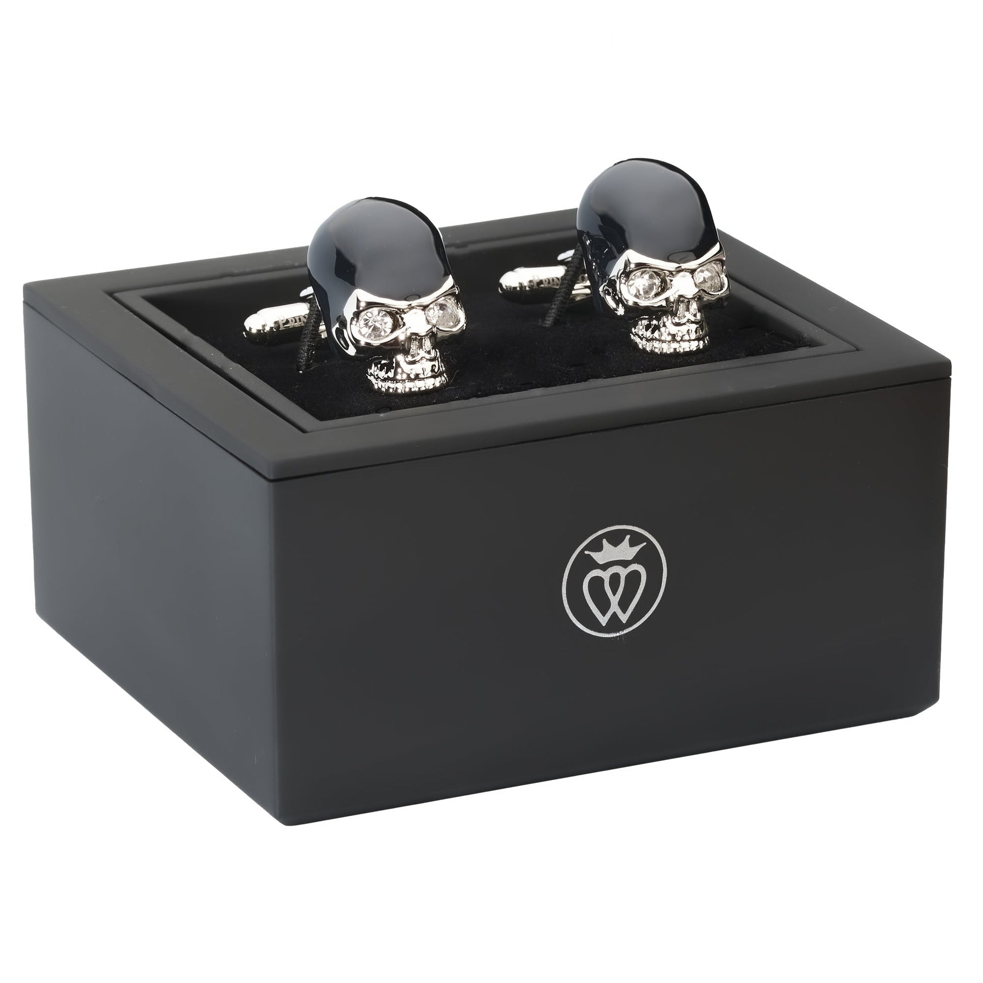 Black Crystal Skull Cufflinks – Dark Gothic Luxury Accents - Osadia Concept Store