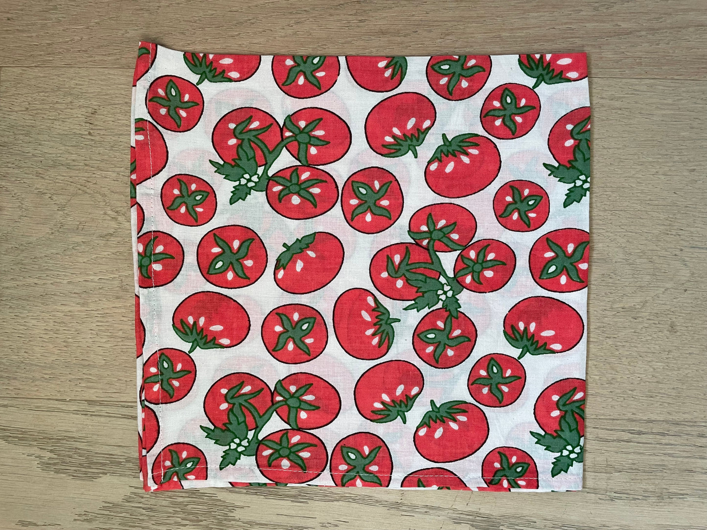Bandana Scarf - Tomato White Square