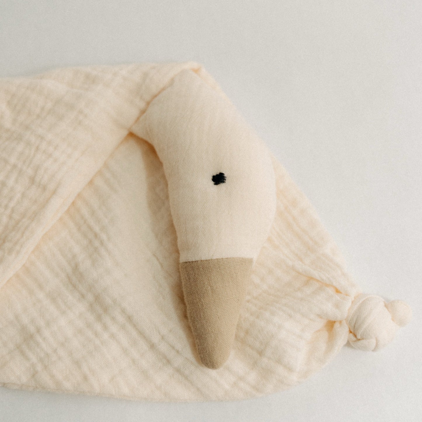Goose Lovey Security Blanket-Ecru