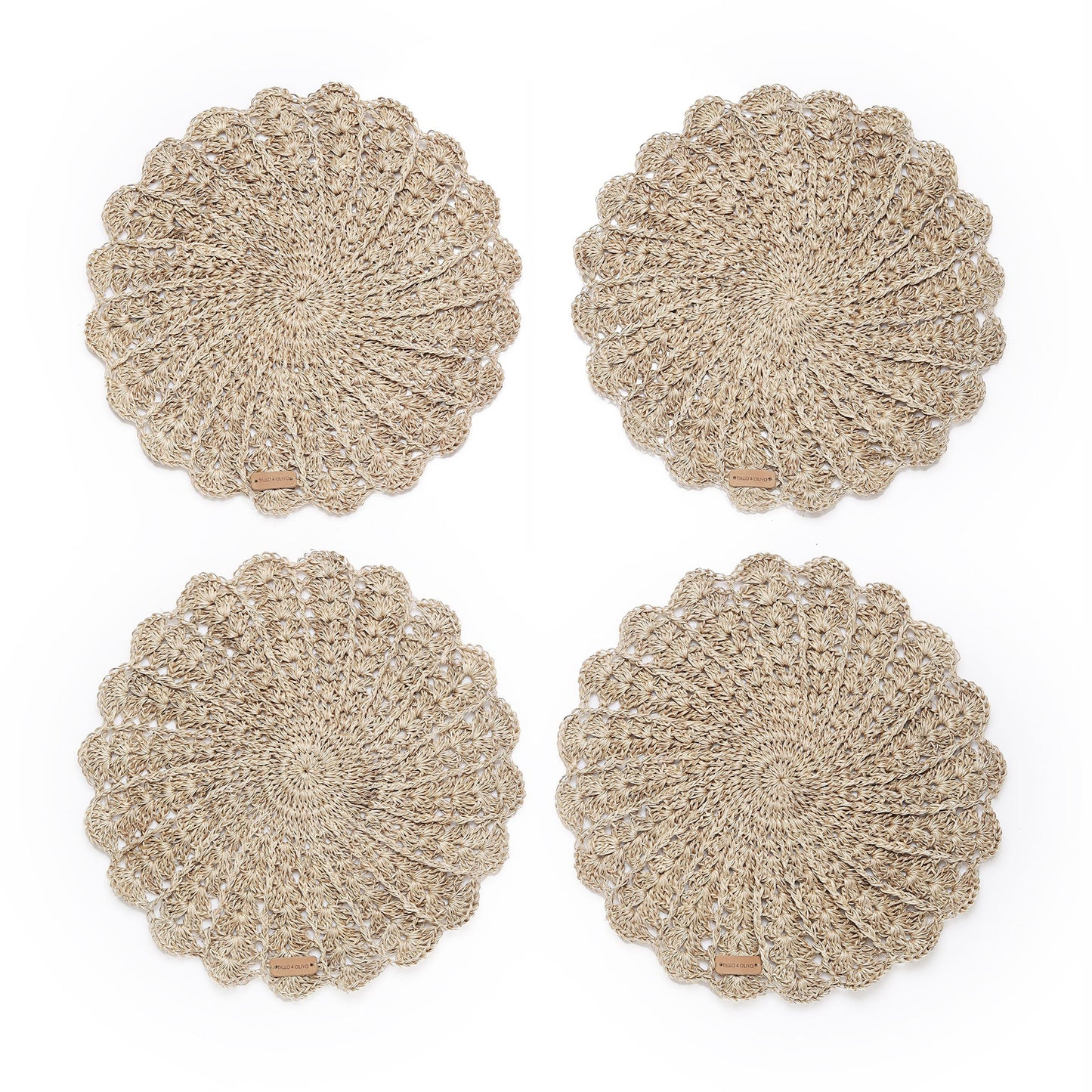 S/4  Hand Crocheted Round Placemat - Gio