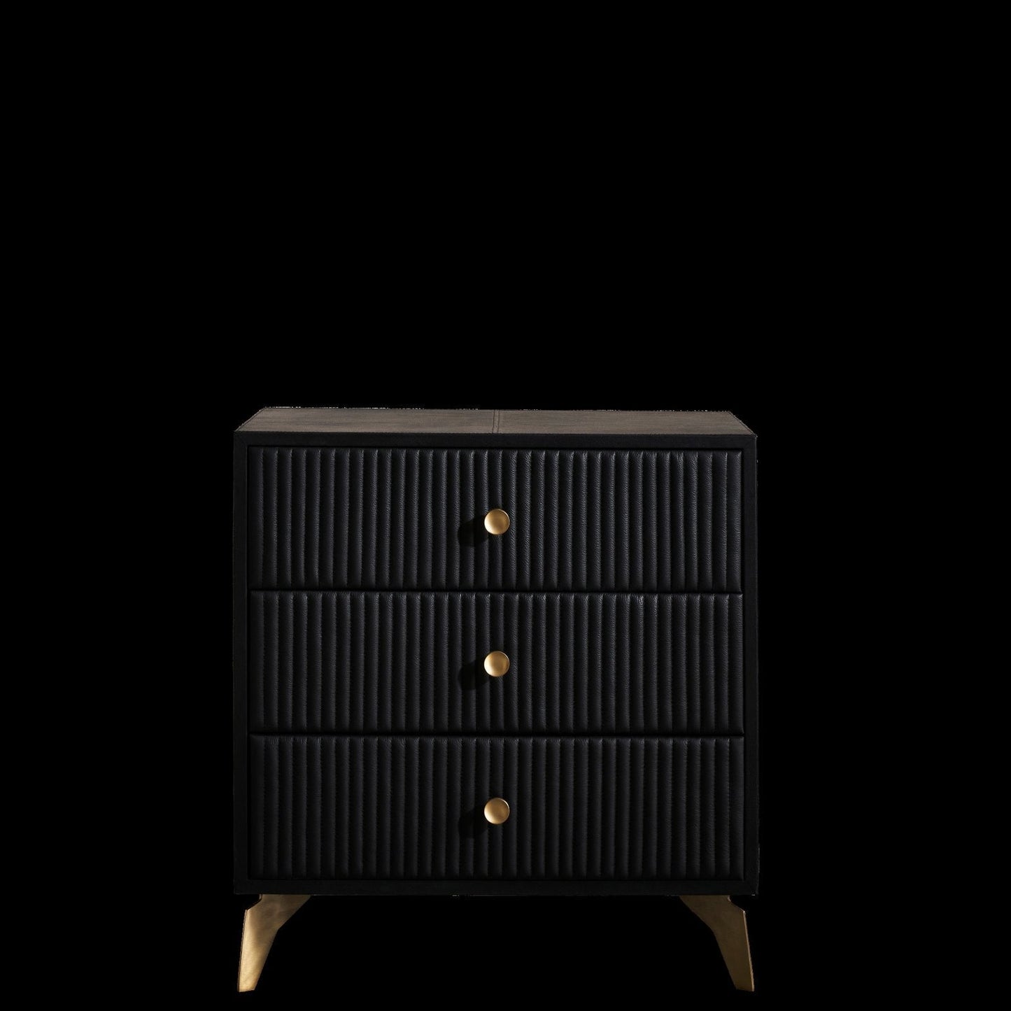 Stanford Three Drawer Leather Side Table