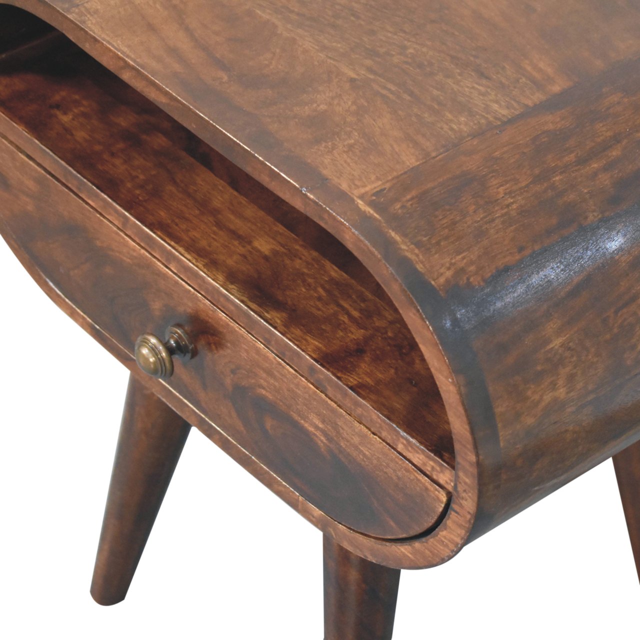 Solid Wood California Walnut Circular Bedside Table