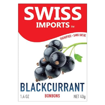 Swiss Imports Blackcurrant Sugar Free Bonbons Hard Candy Drops 1.4 Oz