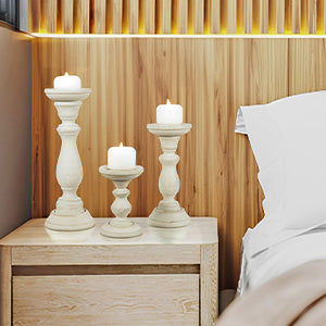 Tuli Pillar Candleholder Set - Grey