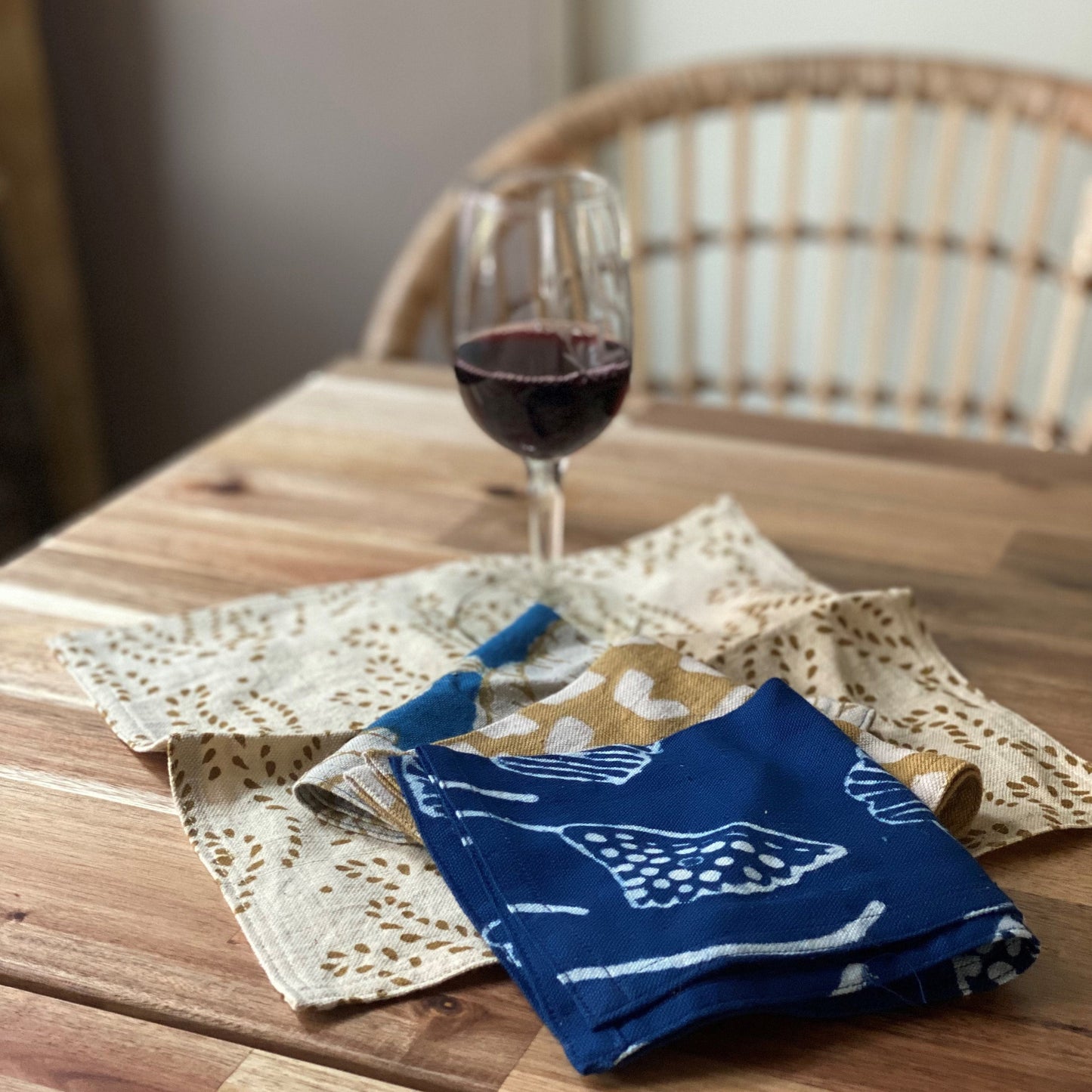 Reusable Cotton Cocktail Napkins 8x8 in (Set of 4) - Delancy