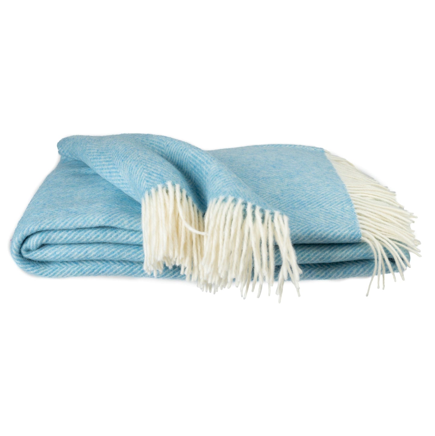 Southampton Home Merino Wool Herringbone Throw (Sky Blue) - Osadia Concept Store