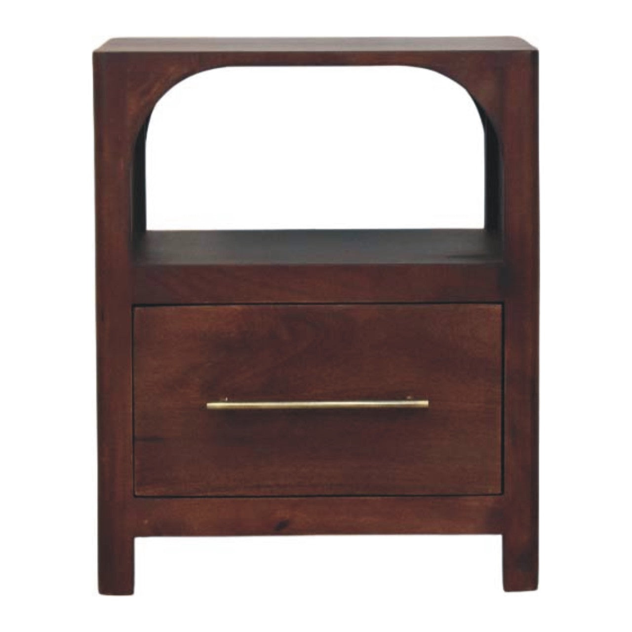 Solid Wood Arched Edge Bedside Table