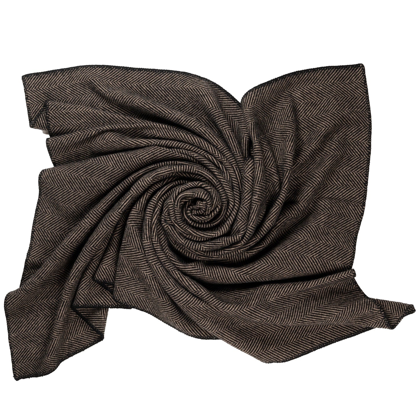 Highland Tweeds BIG Throw ~ Black Herringbone