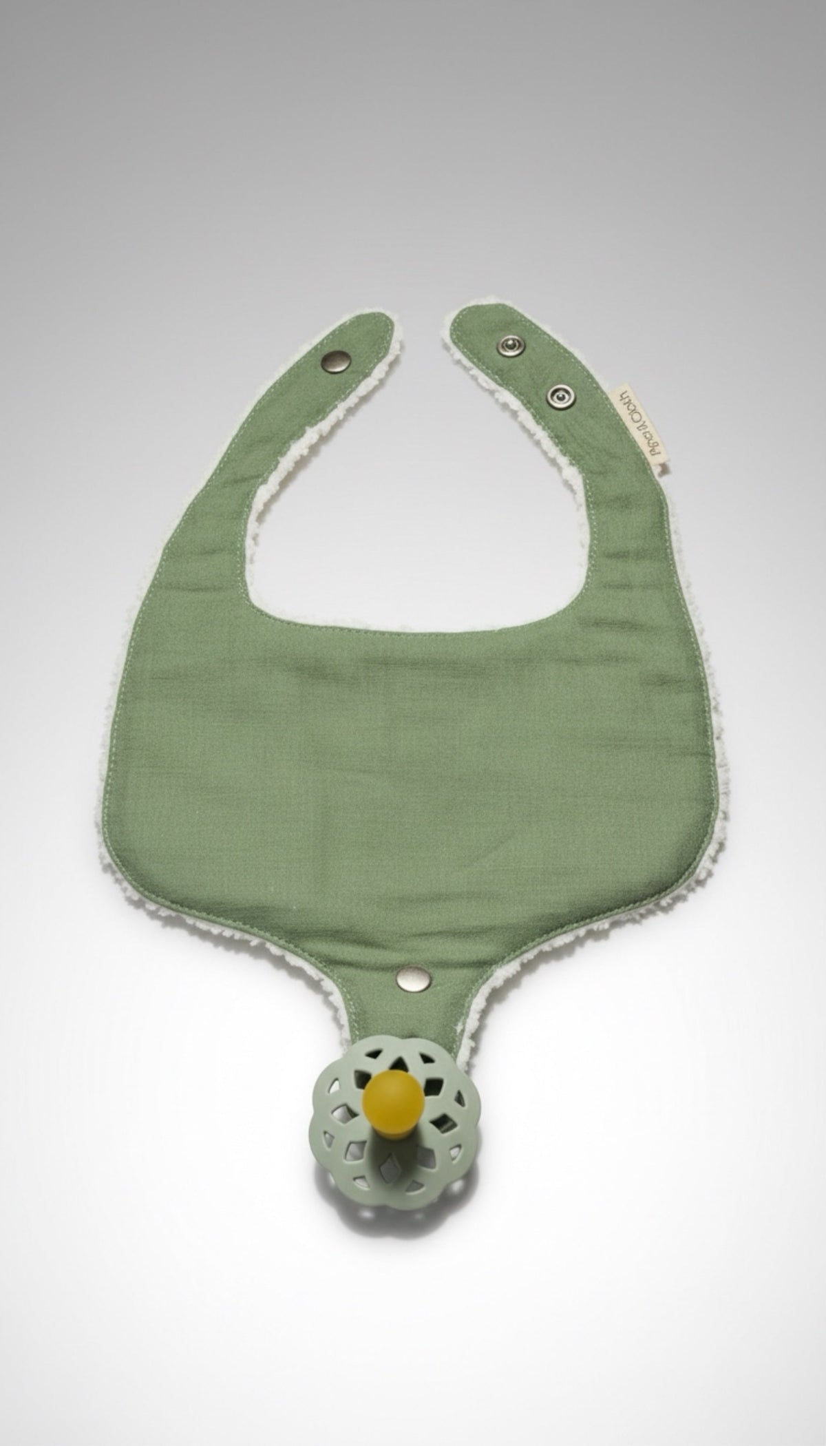 Soothe & Snap Pacifier Bib- Olive Grove