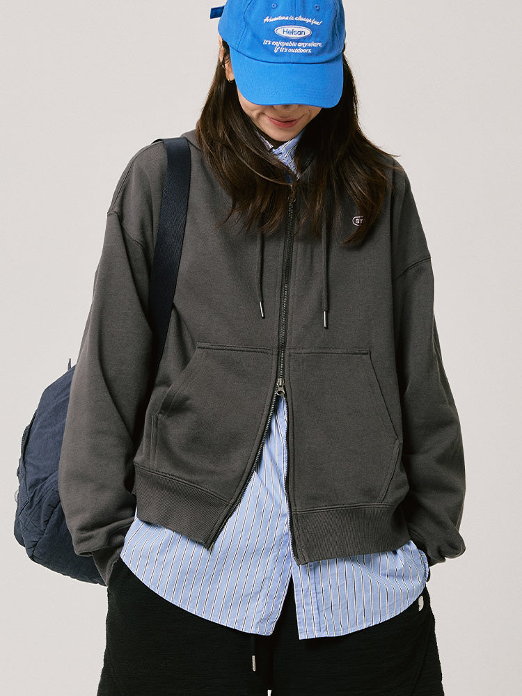 BT21 - Basic Unit 2 Hoodie Zip-Up 2024 F/W Charcoal