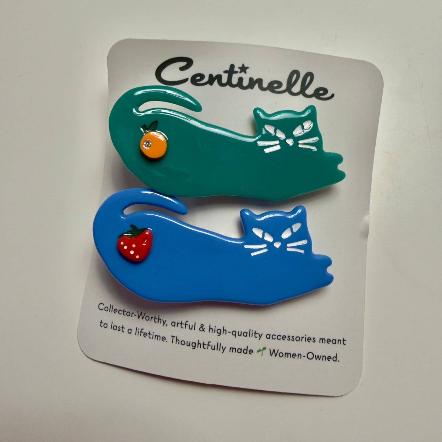 Fruit Cats Hair Clip Duo