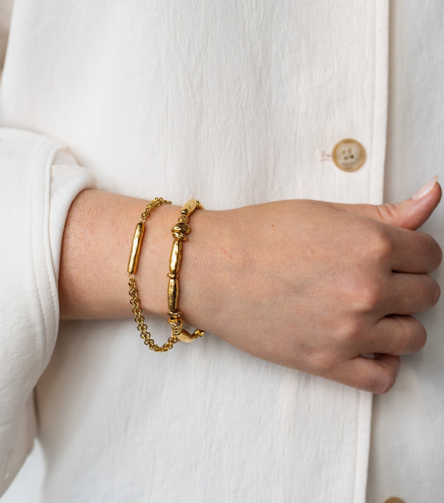 Gold Organic Bead Bracelet