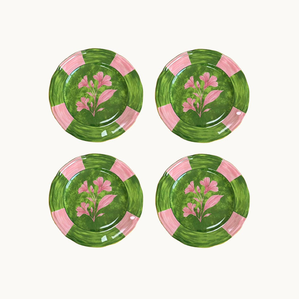 Josephine green dessert plate (set of 4)