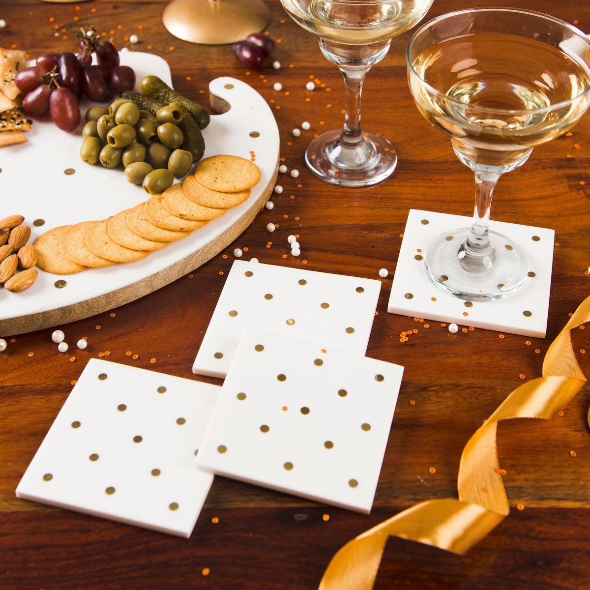 Sitara Resin Inlay Coaster Set of 4