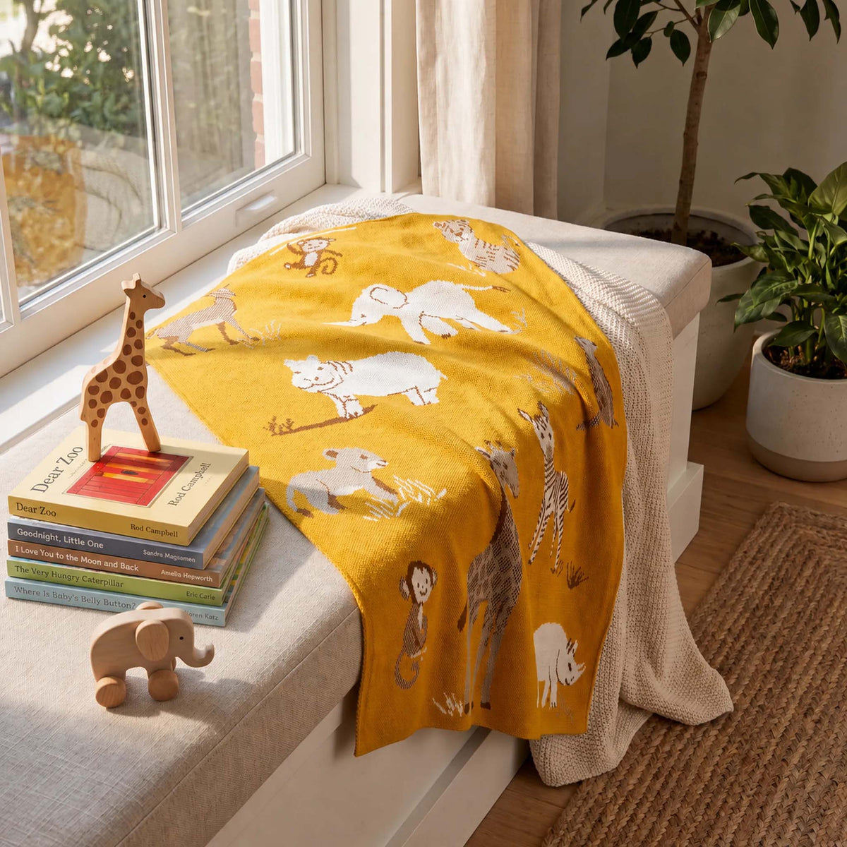 Baby Safari - Cotton Sustainable Knit Animal Blanket