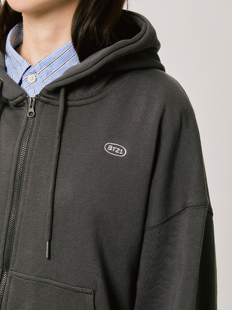 BT21 - Basic Unit 2 Hoodie Zip-Up 2024 F/W Charcoal