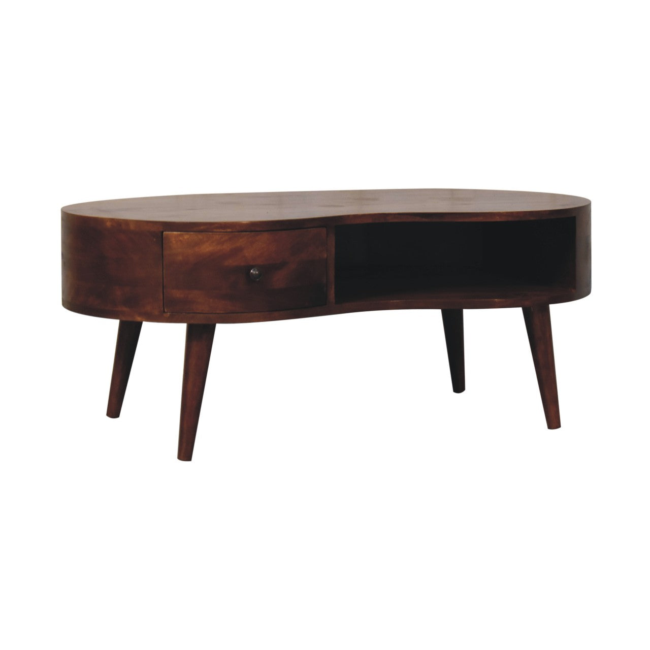 Solid Wood Large Chestnut Wave Coffee Table