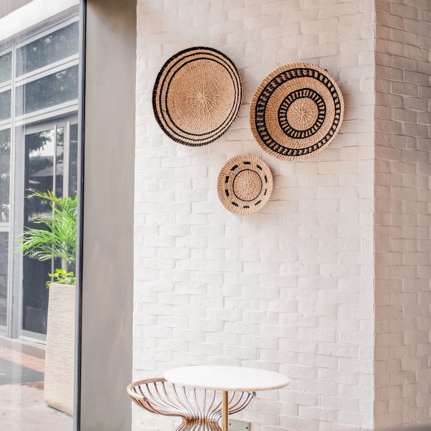 Natural + Black Wall Baskets, Small