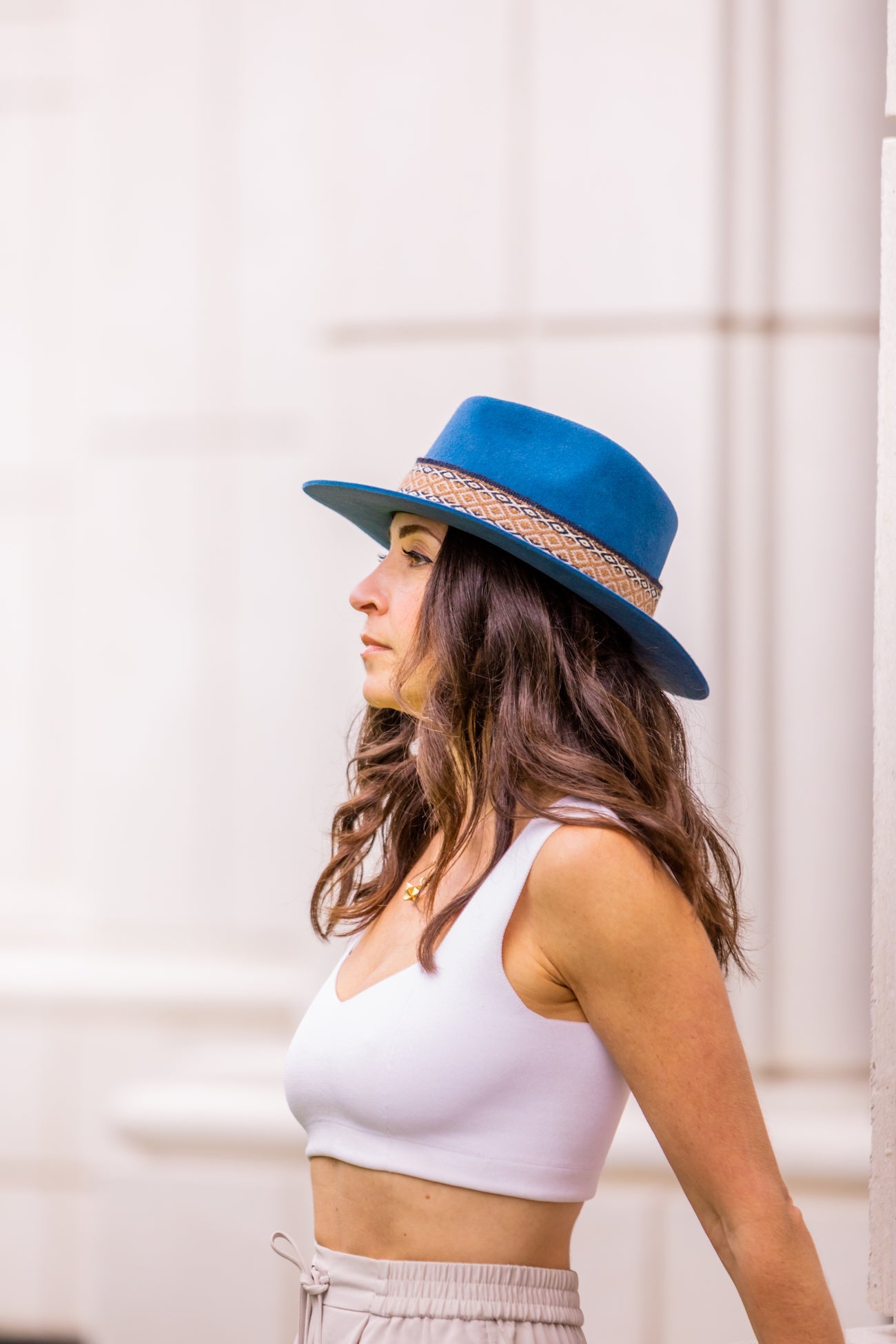 Denim Fedora Hat