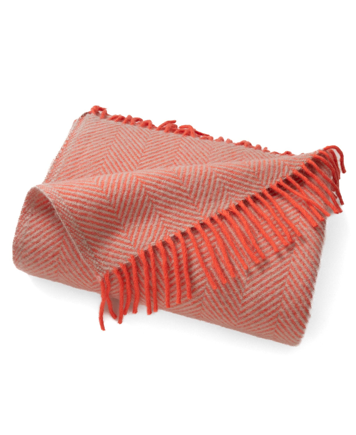 Highland Tweeds Herringbone  Pure New Wool Throw - Flamingo