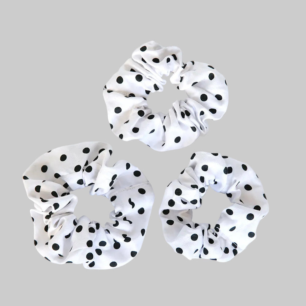 White Dot Scrunchie