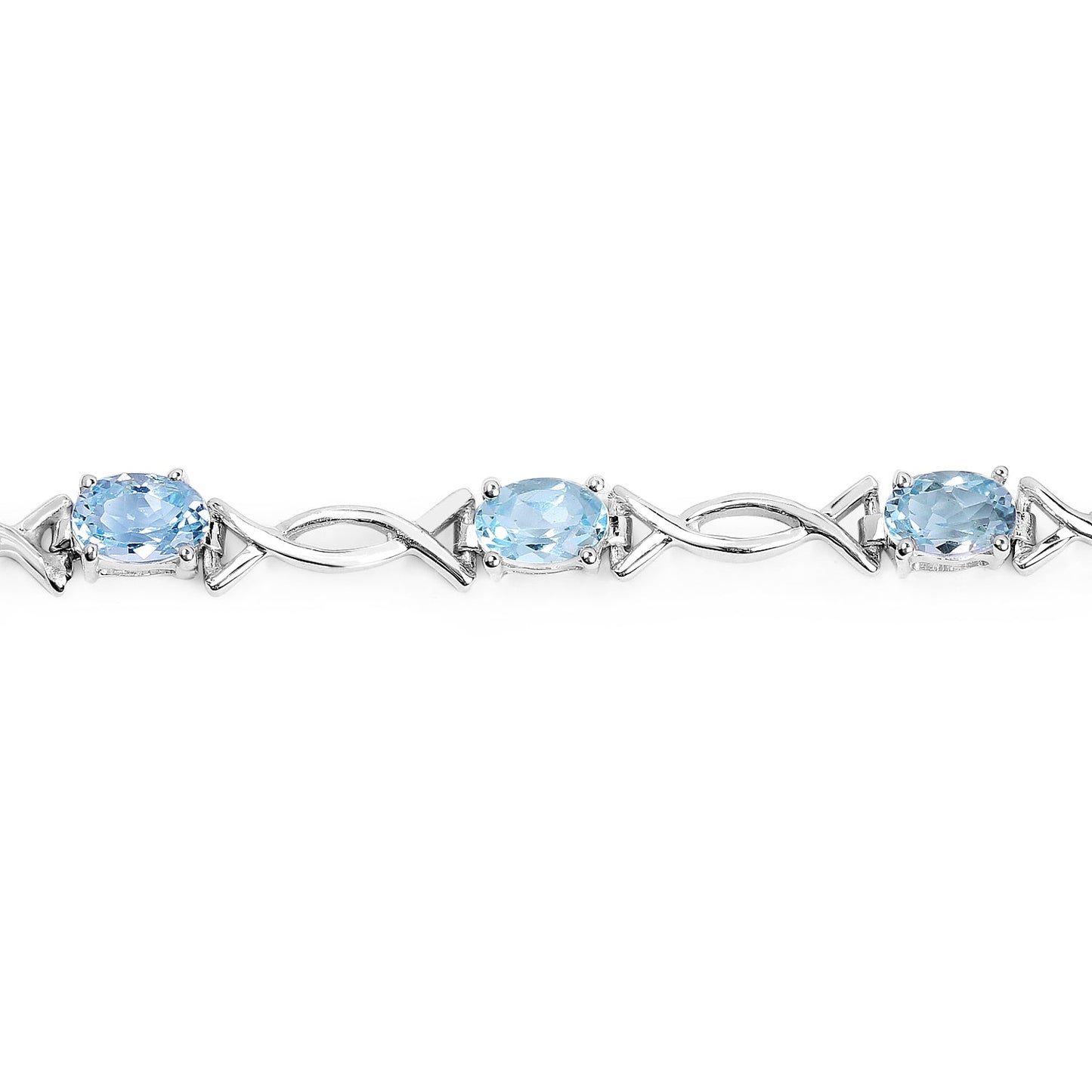 5.10 Carat Genuine Blue Topaz .925 Sterling Silver Bracelet