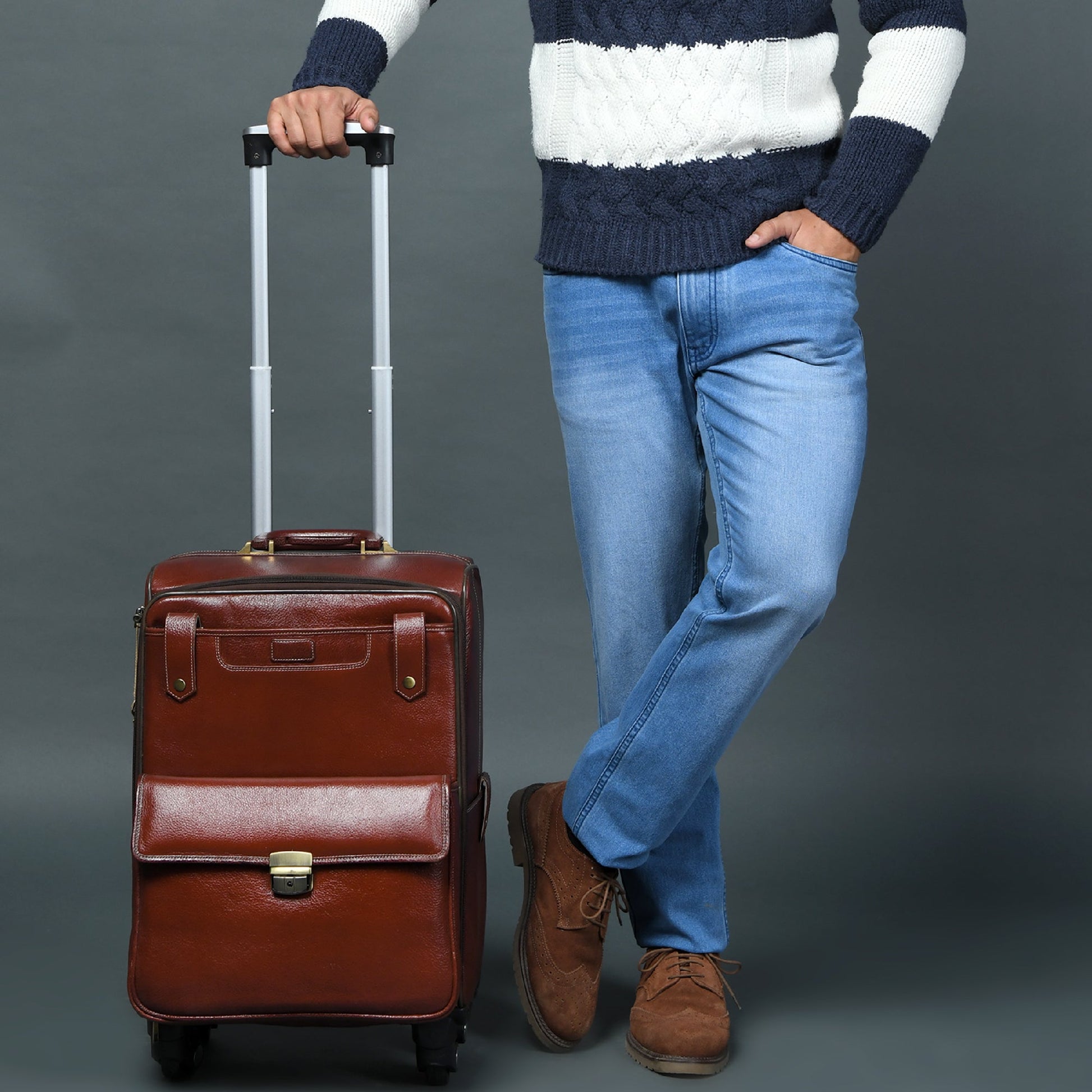Leather Carry-On Trolly Bag - Osadia Concept Store