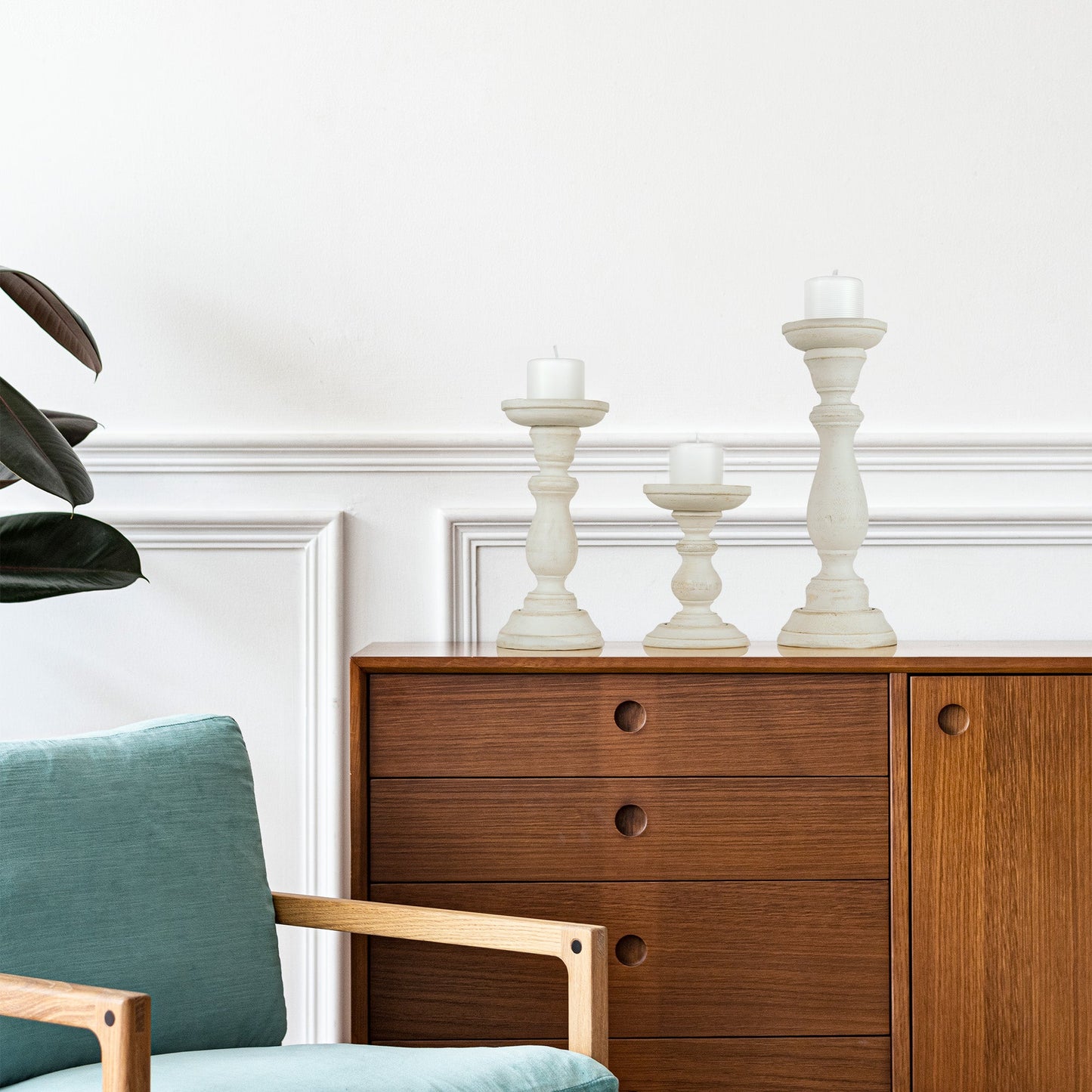 Tuli Pillar Candleholder Set - Grey