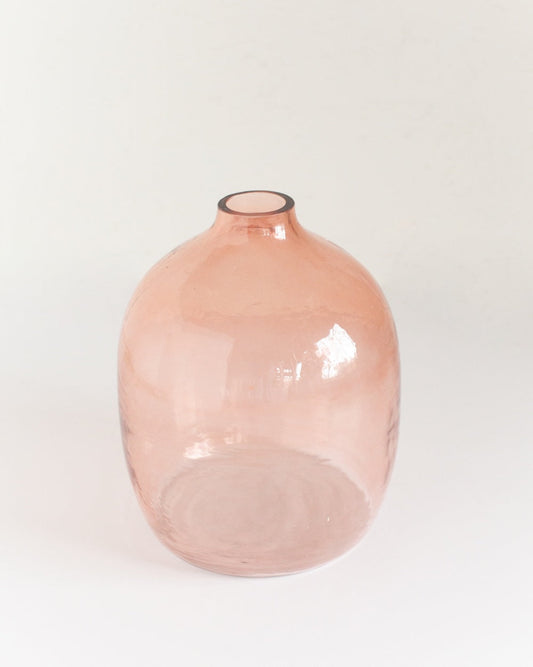 Hebron Hammered Glass Vase - Blush